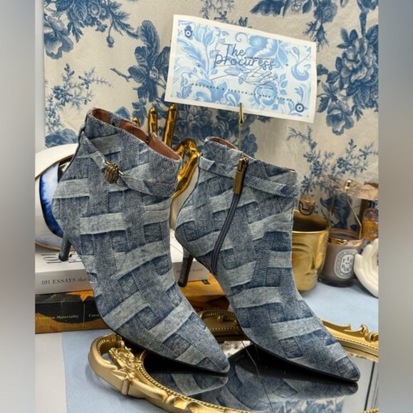 🆕 KURT GEIGER LONDON 🧿 NWOB Kensington Flexi Ankle Boot, Denim - Sz 37 US 7 - Picture 3 of 14